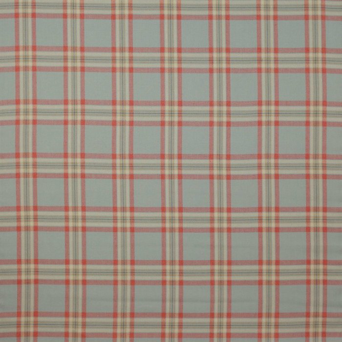 Malone Check von Colefax and Fowler in Tomato/Aqua