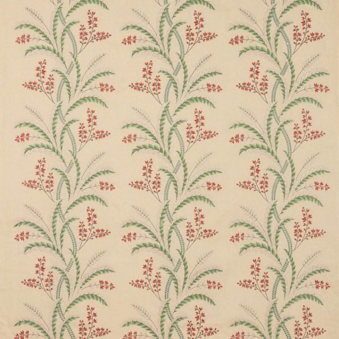Melrose Forest/Red – Stoff von Colefax and Fowler