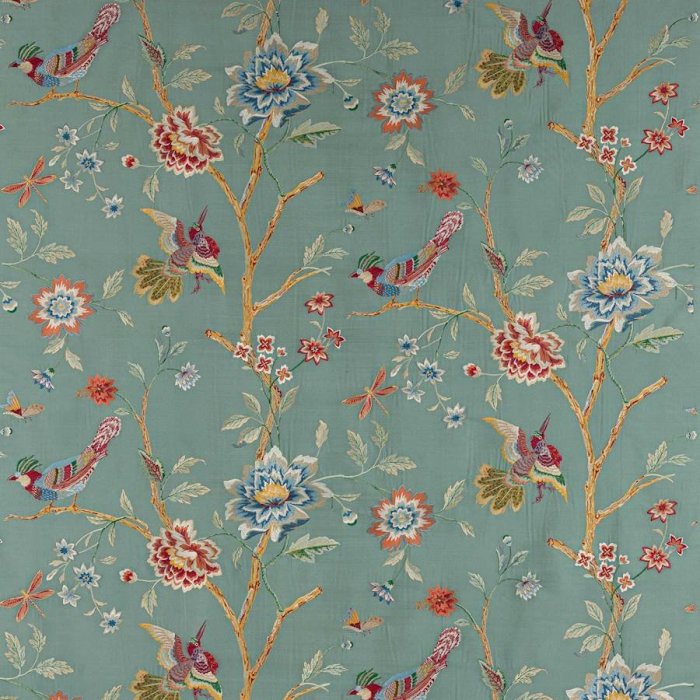 Olivia Silk Teal – Stoff von Colefax and Fowler