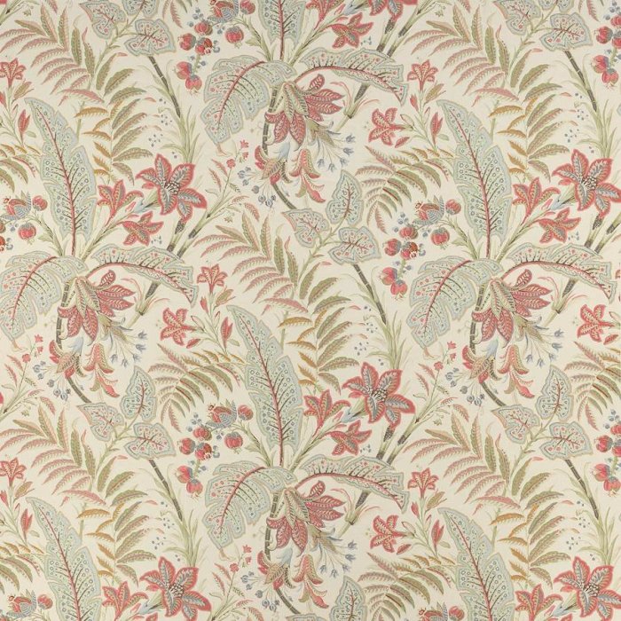 Paisley Leaf Tomato/Aqua – Stoff von Colefax and Fowler