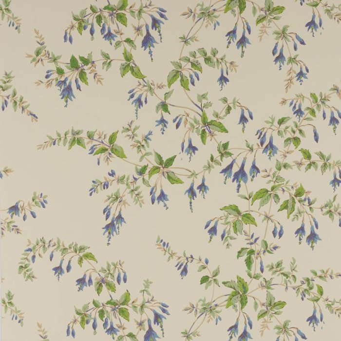 Fuchsia Tapete von Colefax and Fowler in Blue/Leaf