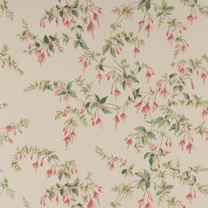 Fuchsia Tapete von Colefax and Fowler in Pink/Green