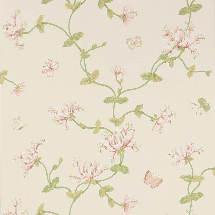 Honeysuckle Garden Tapete von Colefax and Fowler in Pink/Green