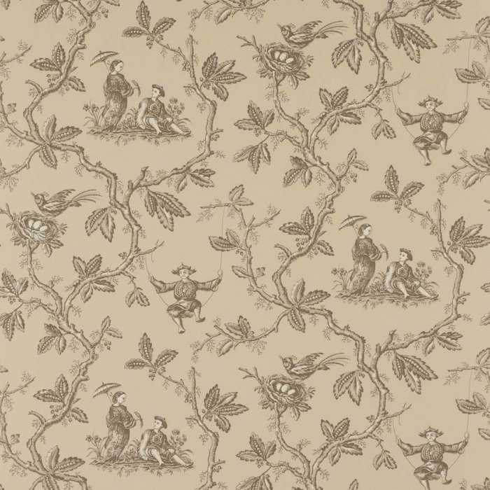 Toile Chinoise Tapete von Colefax and Fowler in Charcoal