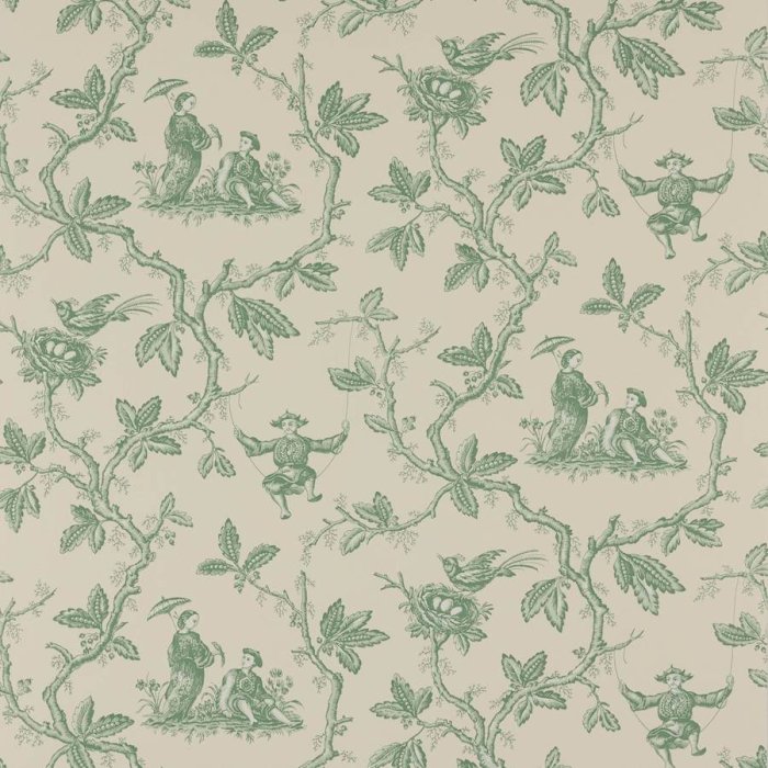 Toile Chinoise Tapete von Colefax and Fowler in Forest