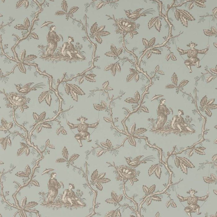 Toile Chinoise Tapete von Colefax and Fowler in Old Blue