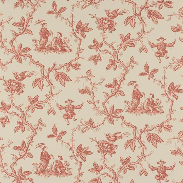 Toile Chinoise Tapete von Colefax and Fowler in Pink