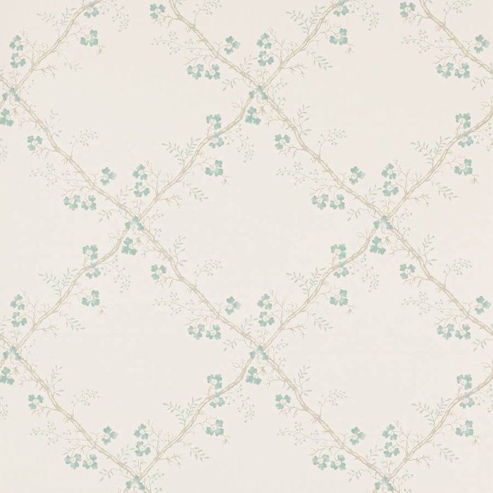 Trefoil Trellis Tapete von Colefax and Fowler in Aqua