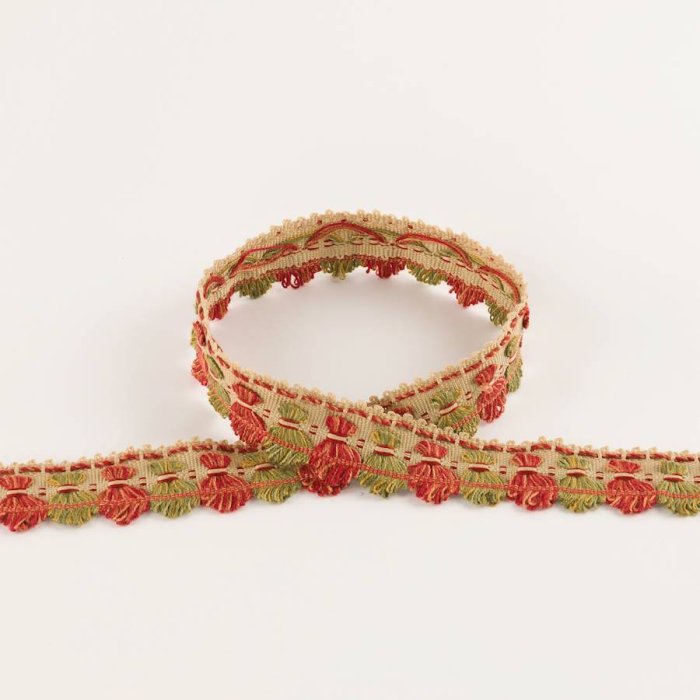 Arlington Archive Fan Edge Tomato/Olive – Fächerborte von Colefax and Fowler