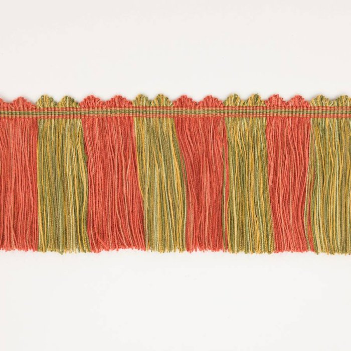 Arlington Cut Fringe Tomato/Olive – Schnittfranse von Colefax and Fowler