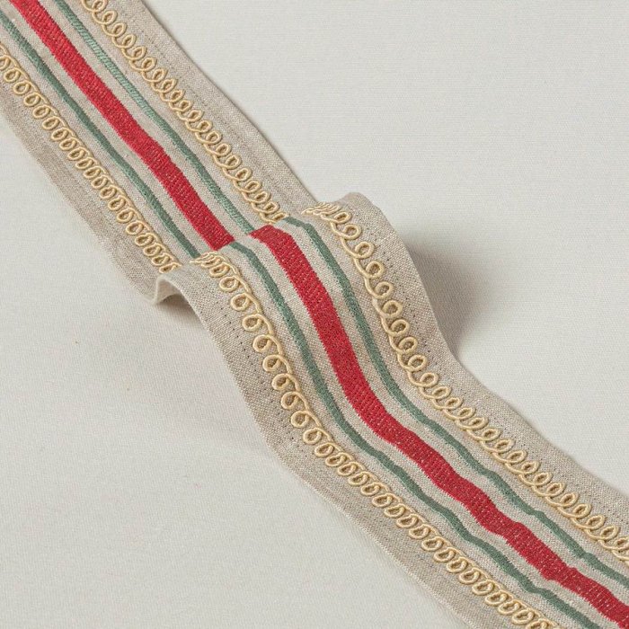 Bailey Braid Red/Green – Leinenborte von Colefax and Fowler