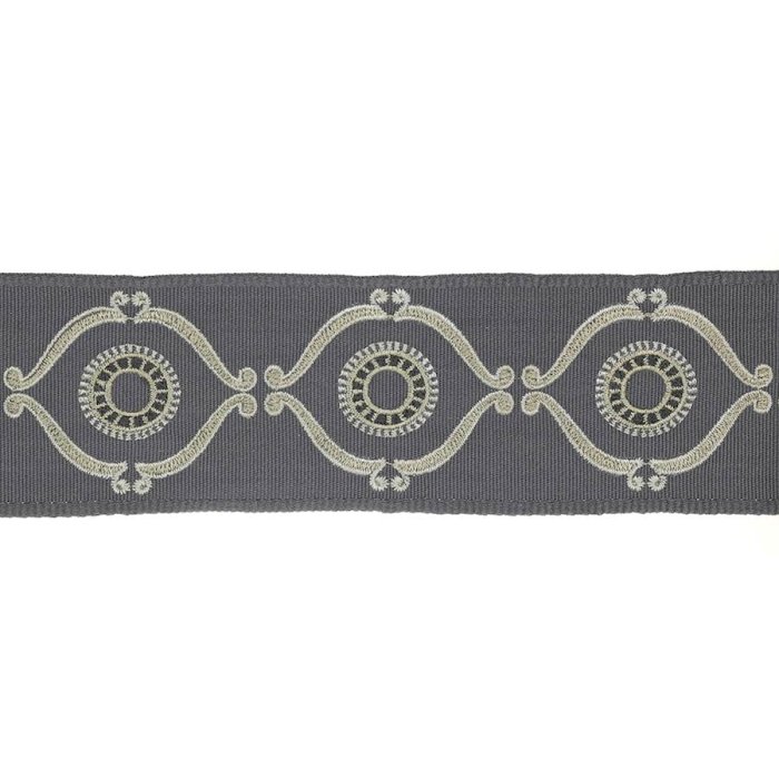 Delano Classic Braid Charcoal – Bestickte Borte von Colefax and Fowler