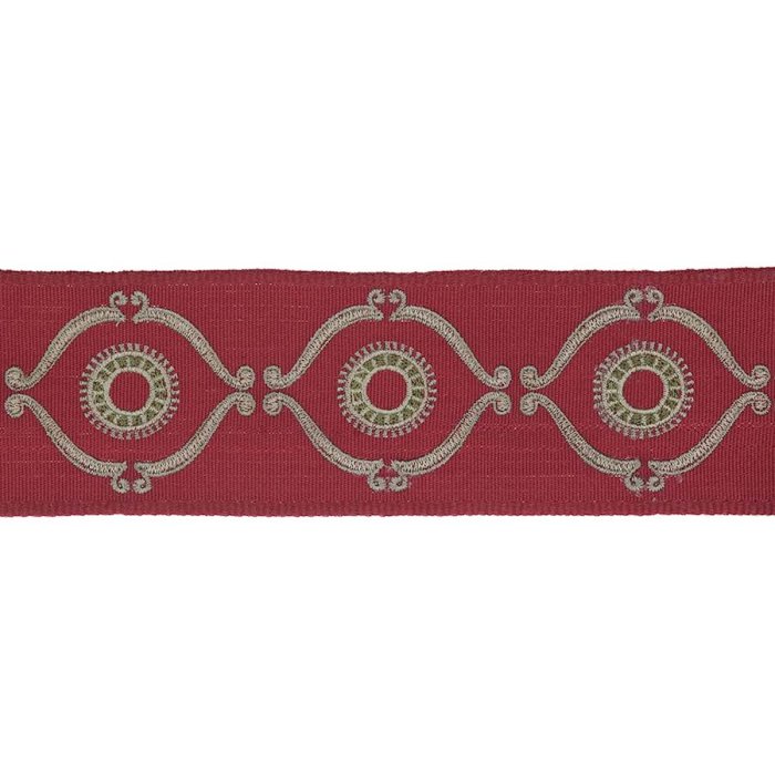 Delano Classic Braid Red/Green – Bestickte Borte von Colefax and Fowler