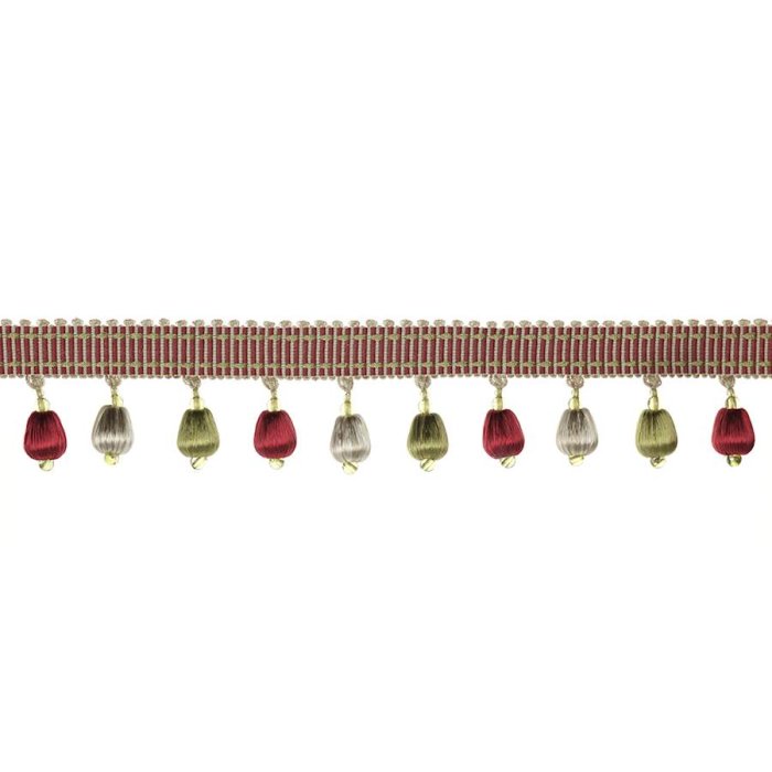 Delano Drop Fringe Red/Green – Perlenfranse von Colefax and Fowler