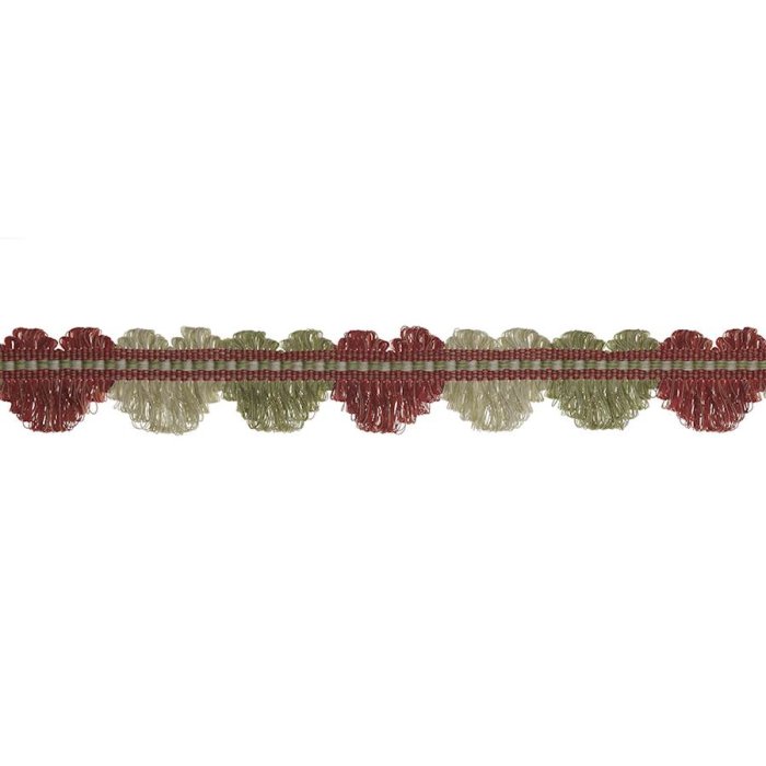 Delano Fan Edge Red/Green – Fächerborte von Colefax and Fowler