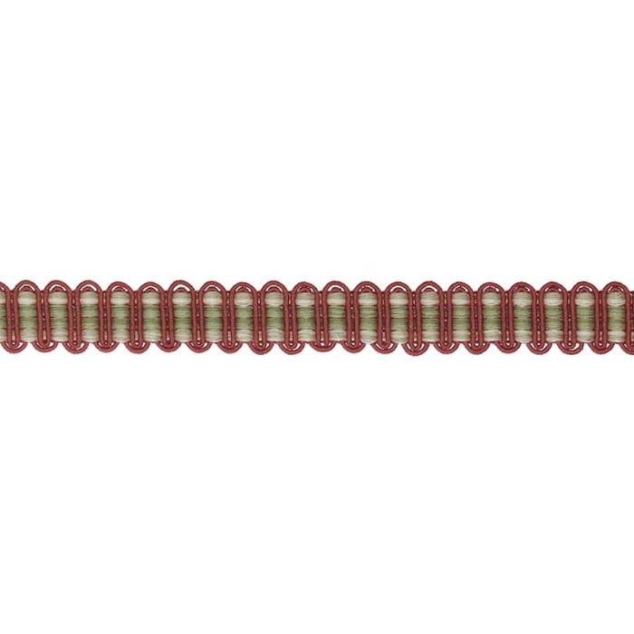 Delano Narrow Braid Red/Green – Schmale Gimpe-Borte von Colefax and Fowler