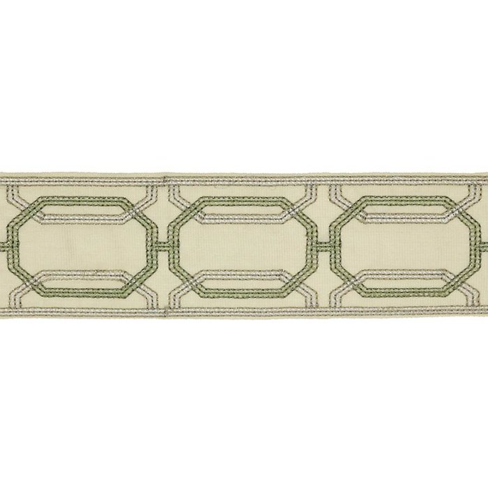 Delano Octagon Braid Leaf – Bestickte Borte von Colefax and Fowler