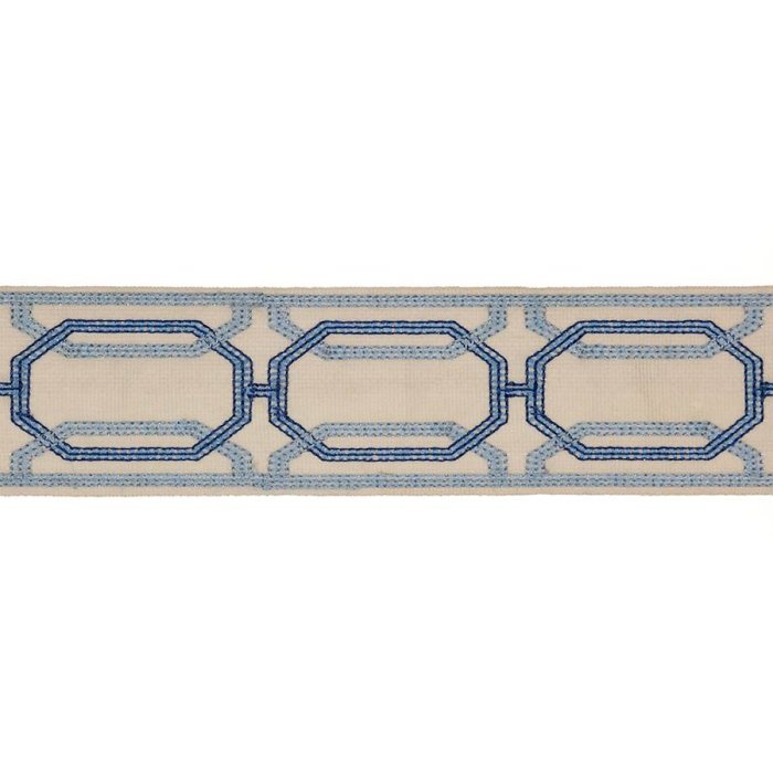 Delano Octagon Braid Navy – Bestickte Borte von Colefax and Fowler