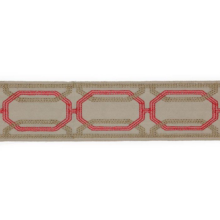 Delano Octagon Braid Red – Bestickte Borte von Colefax and Fowler