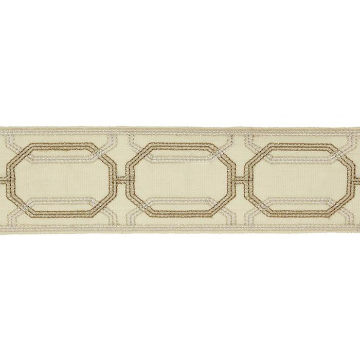 Delano Octagon Braid Sand – Bestickte Borte von Colefax and Fowler