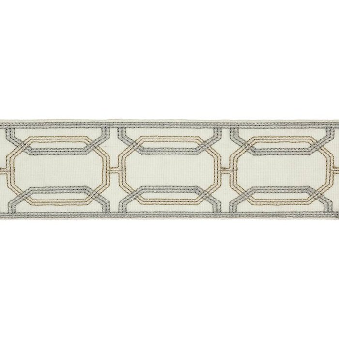 Delano Octagon Braid Stone – Bestickte Borte von Colefax and Fowler
