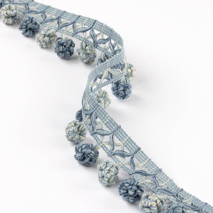 Lansdowne Ruche Drop Blue – Rüschenperlenfranse von Colefax and Fowler