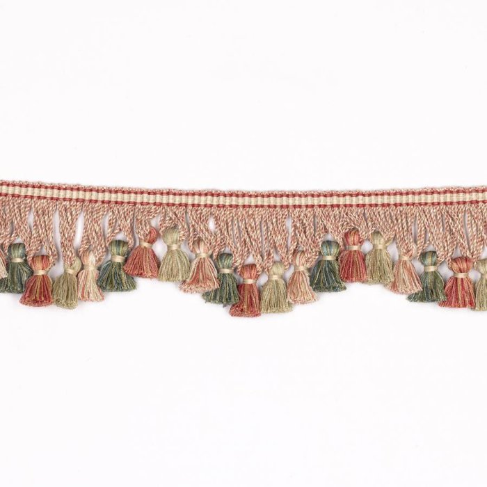 Lansdowne Scalloped Tassel Fringe Red/Forest – Bogenquastenfranse von Colefax and Fowler