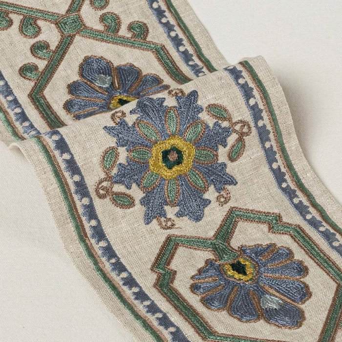 Mirador Braid Blue – Bestickte Borte von Colefax and Fowler