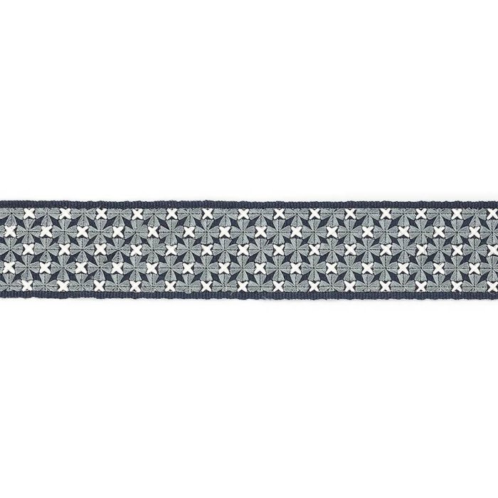 Theodore Cross Stitch Braid Blue – Bestickte Borte von Colefax and Fowler