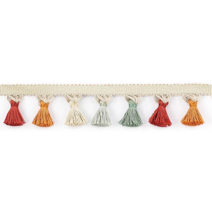 Theodore Tassel Fringe Red/Forest – Quastenfranse von Colefax and Fowler