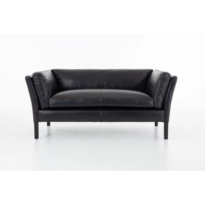 Sofa Bellamy 2-Sitzer, Leder Schwarz – Ansicht 2
