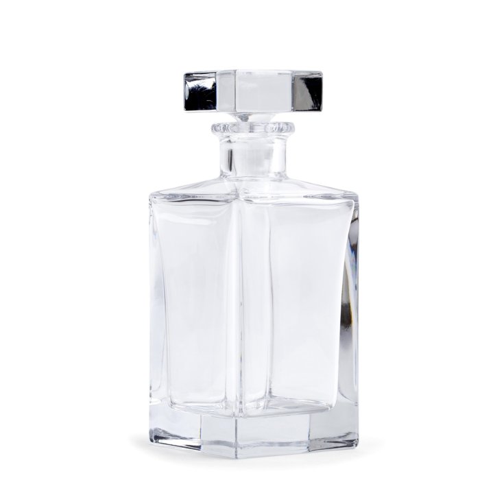 Karaffe Mariska von Flamant aus Glas mit quadratischem Stopfen
