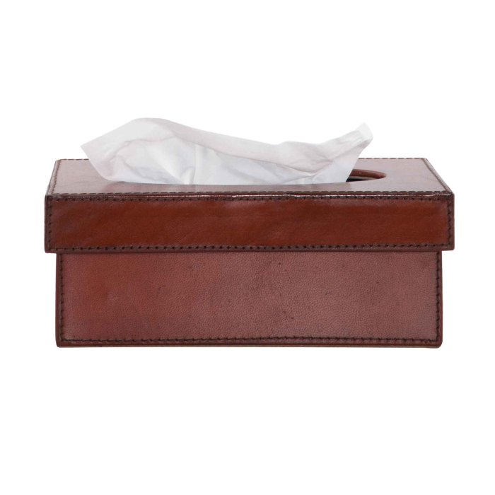 Kleenex Box Manhattan aus Leder mit herausgezogenem Tuch