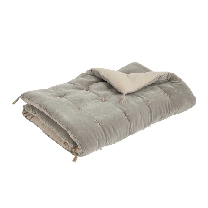 Matteo Plaid / Futon aus Baumwollsamt in Gris