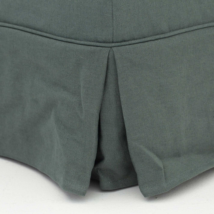 Gepolsterte Fußbank Genua mit Leinenhusse von Flamant