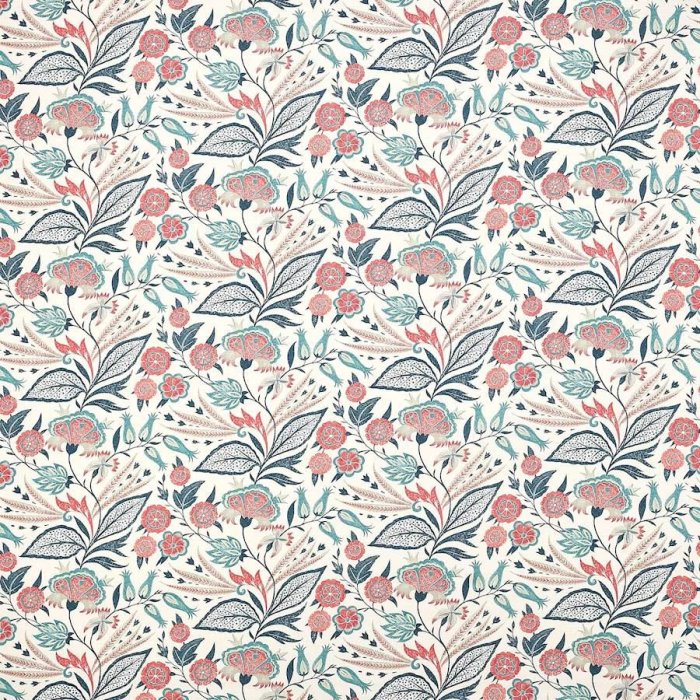 Amber Teal/Coral – Stoff von Jane Churchill