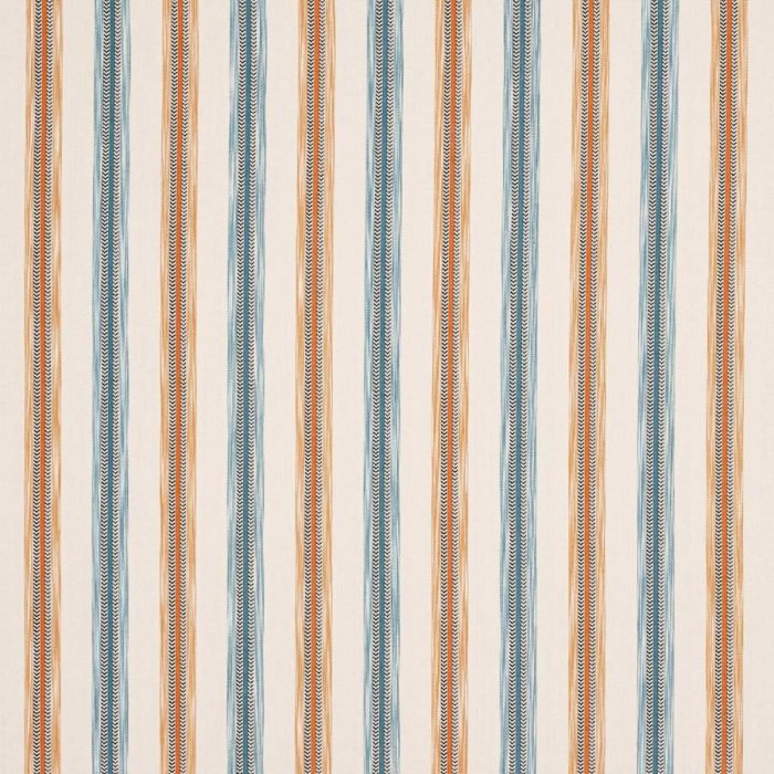 Camber Stripe Teal/Rust – Stoff von Jane Churchill
