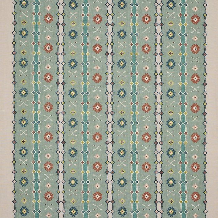 Jane Churchill Cinnabar Stickstoff in Teal