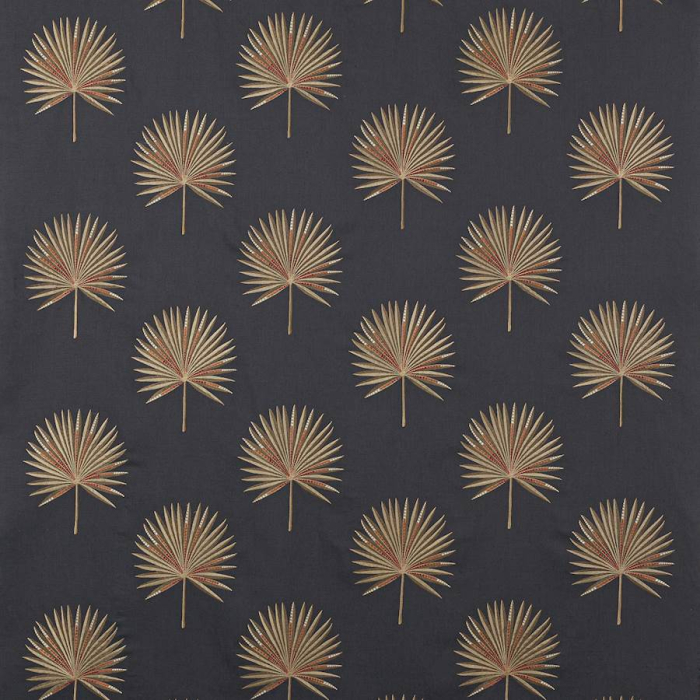 Jane Churchill Fortunei Stoff in Petrol/Gold