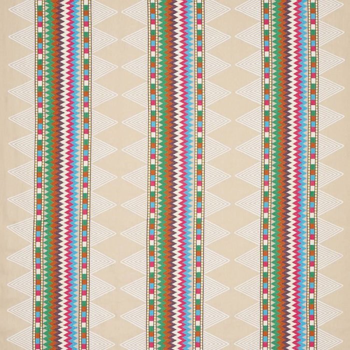 Inka Stripe Pink/Multi – Stoff von Jane Churchill