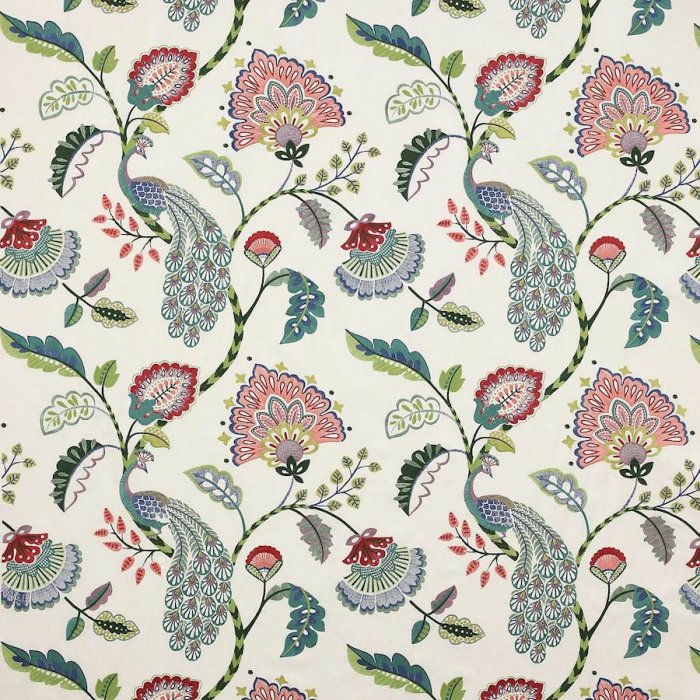 Jane Churchill Jaipur Peacock Stoff in Multi