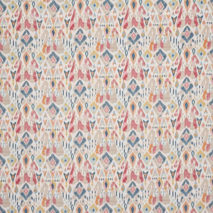 Jane Churchill Jaru Ikat-Stoff in Red/Multi
