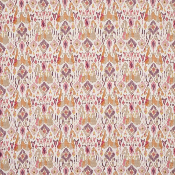 Jane Churchill Jaru Ikat-Stoff in Red/Pink
