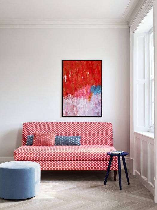 Sofa mit Bezug aus Jane Churchill Juno in Red