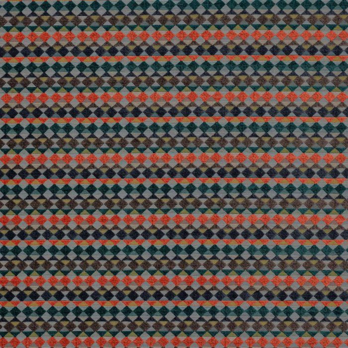 Jane Churchill Kaleido Stoff in Midnight/Orange