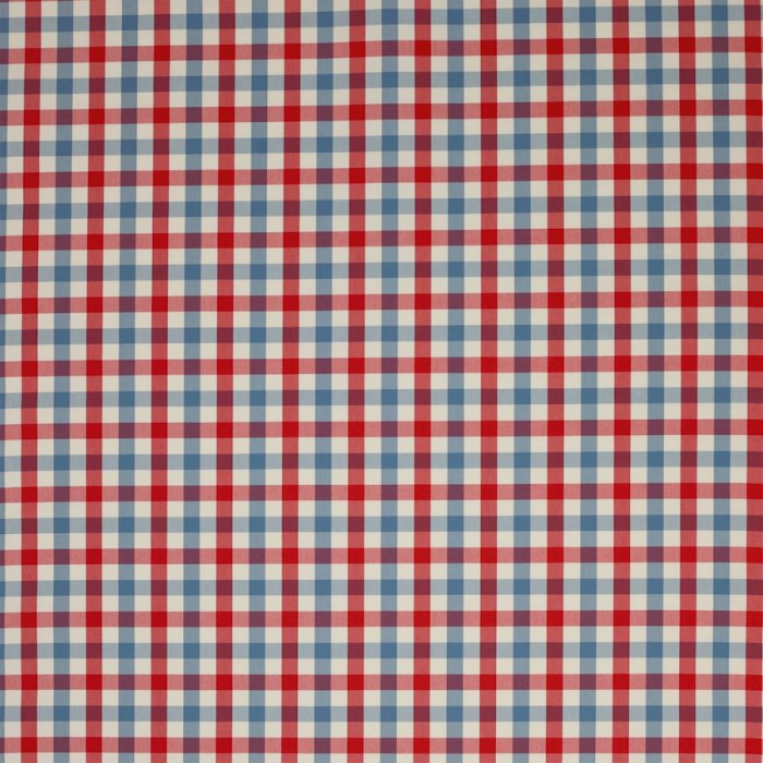 Jane Churchill Kali Check Karostoff in Red/Blue
