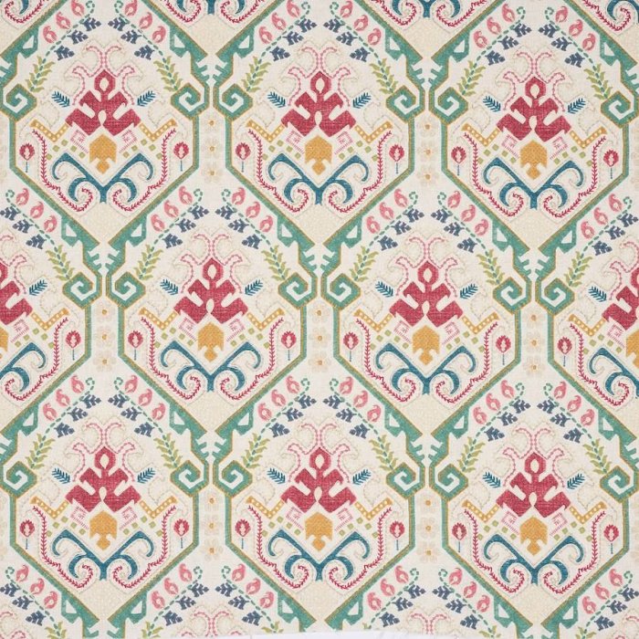 Kashmar Green/Pink – Stoff von Jane Churchill