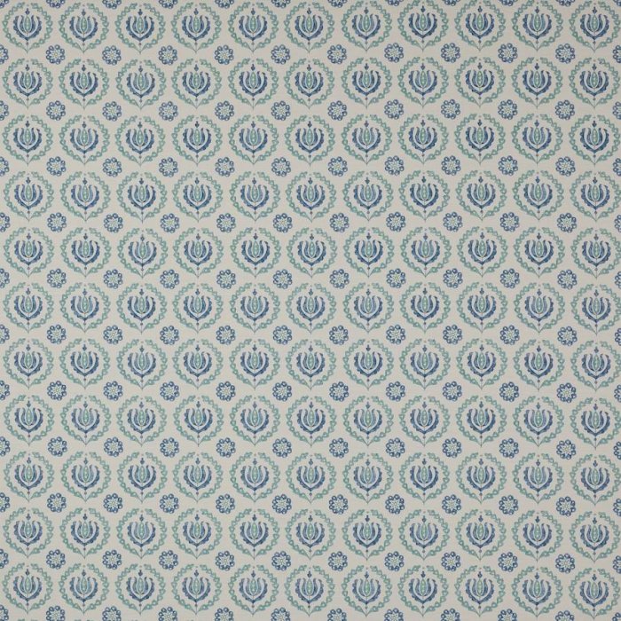 Jane Churchill Kira Stoff in Blue/Aqua