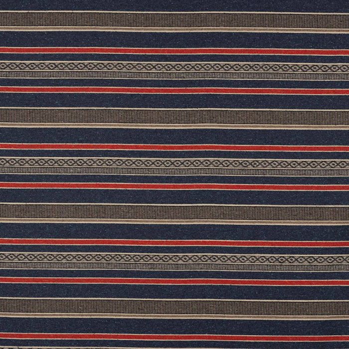 Jane Churchill Morro Stripe Wollstoff in Navy