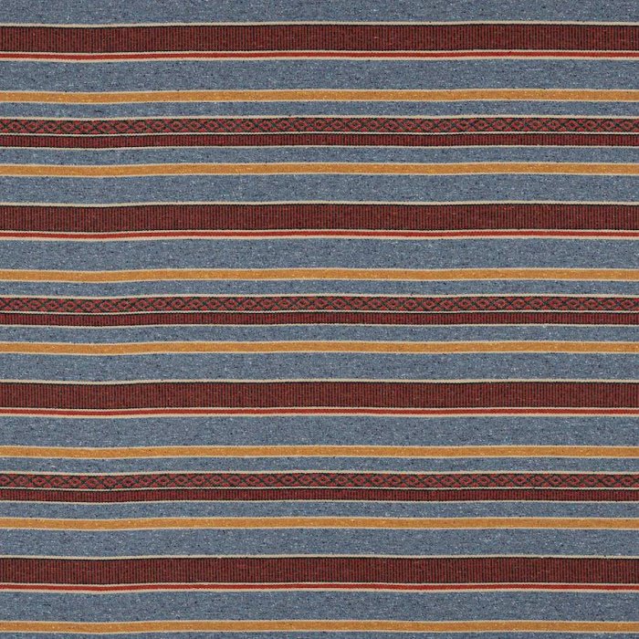 Jane Churchill Morro Stripe Wollstoff in Red/Blue